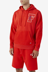 FILA Bryson Vintage Wash Hoodie 625 FIERY RED / TWILIGHT BLUE | Men Sweatshirts &amp; Hoodies