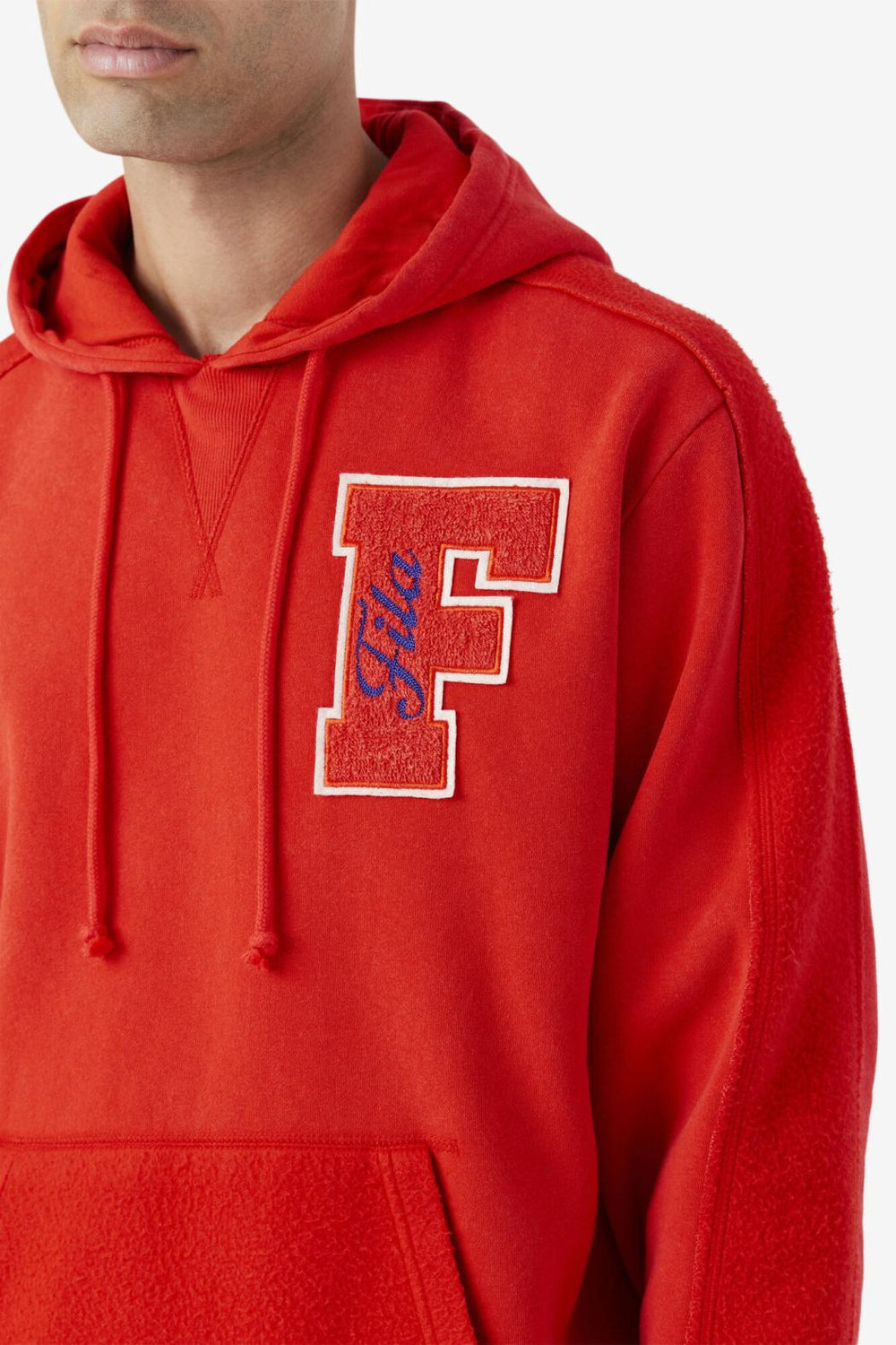 FILA Bryson Vintage Wash Hoodie 625 FIERY RED / TWILIGHT BLUE | Men Sweatshirts &amp; Hoodies
