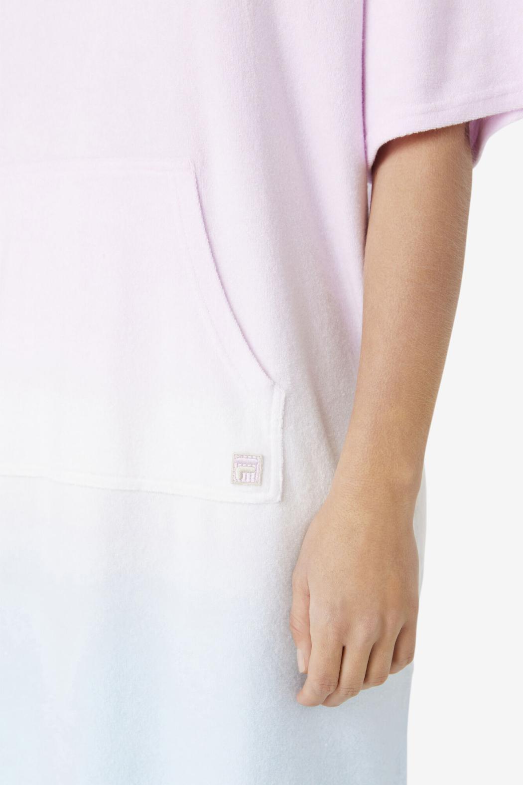 FILA Cali Hooded Poncho 534 WINSOM ORCHID / CRYSTAL BLUE / TENDER PEACH | Women Sweatshirts &amp; Hoodies