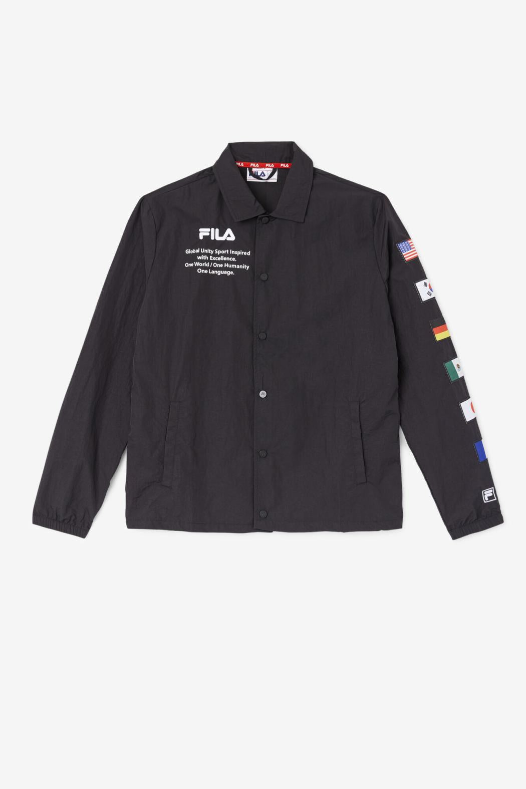 FILA Caquga Jacket 001 BLACK / WHITE | Men Sweaters &amp; Outerwear