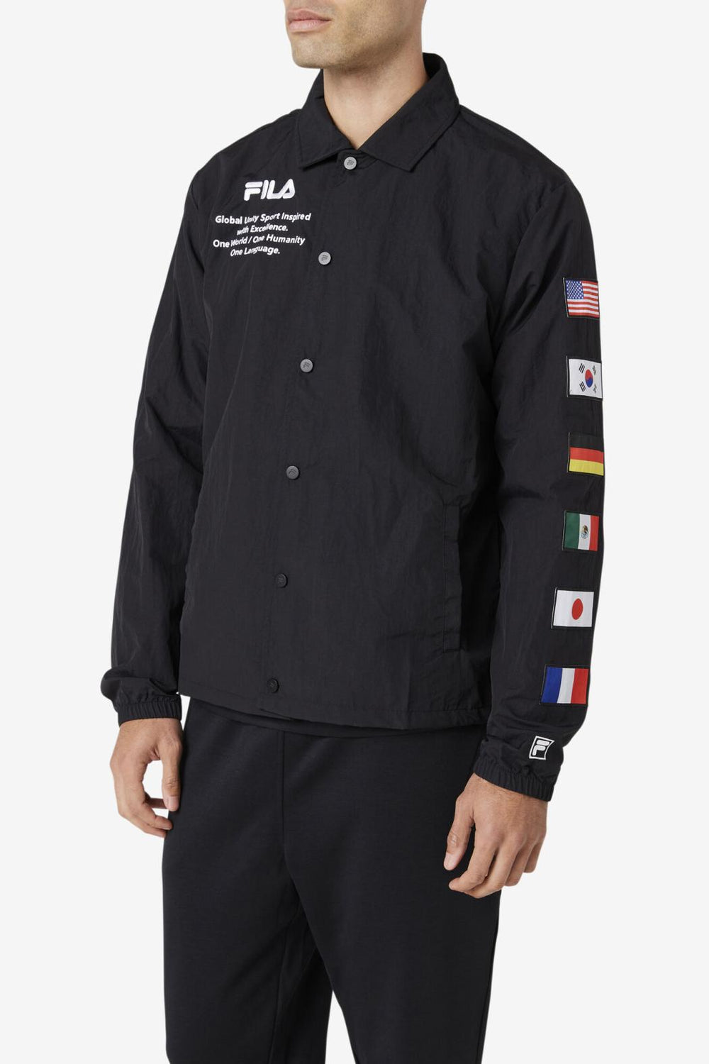 FILA Caquga Jacket 001 BLACK / WHITE | Men Sweaters &amp; Outerwear