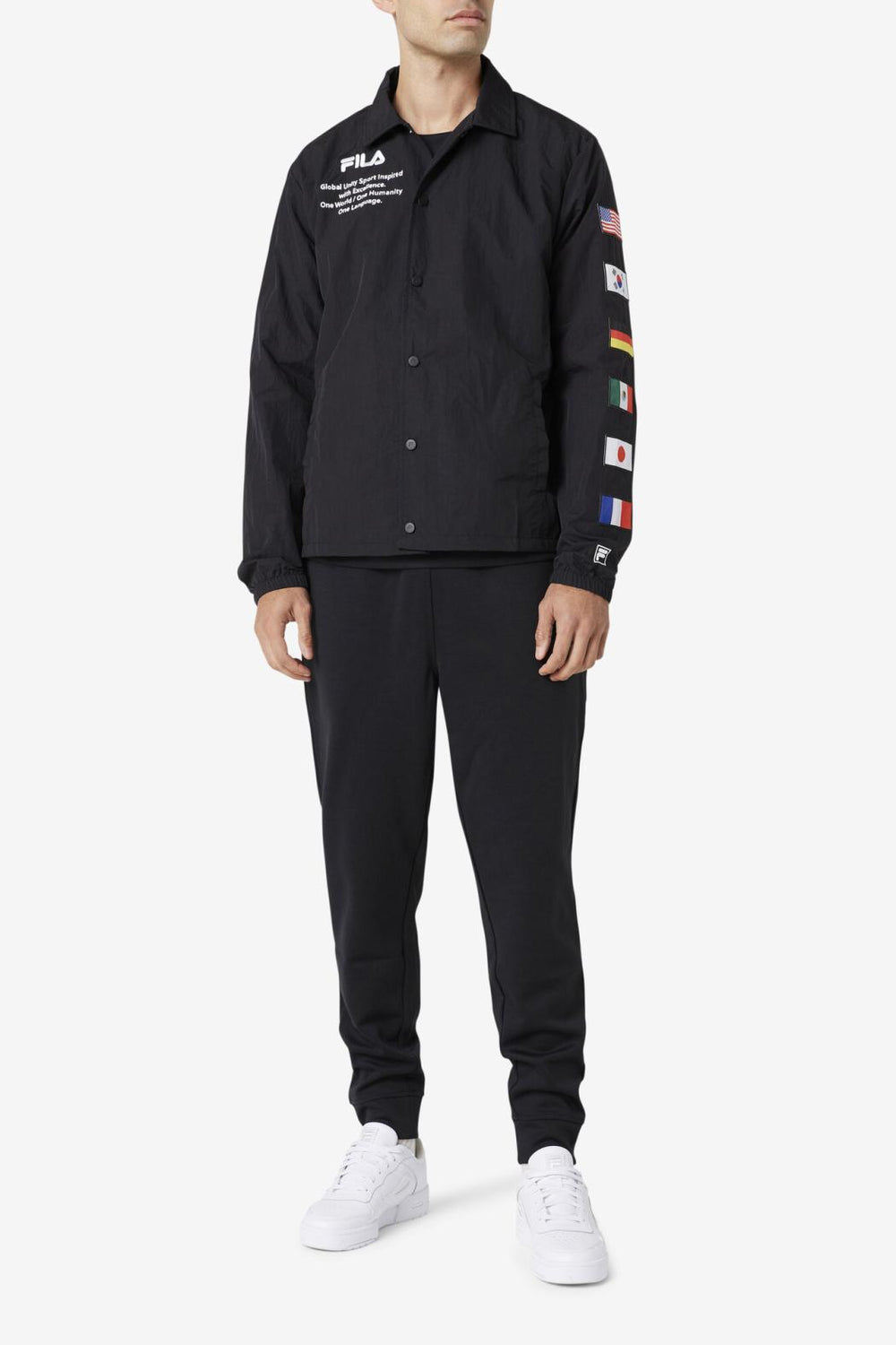 FILA Caquga Jacket 001 BLACK / WHITE | Men Sweaters &amp; Outerwear