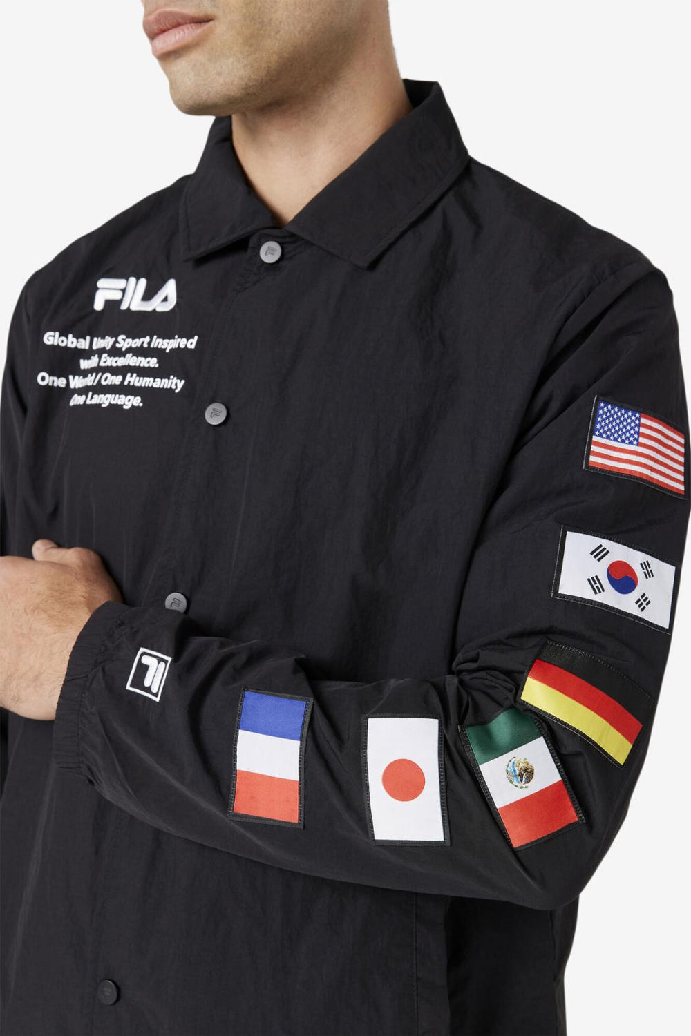FILA Caquga Jacket 001 BLACK / WHITE | Men Sweaters &amp; Outerwear