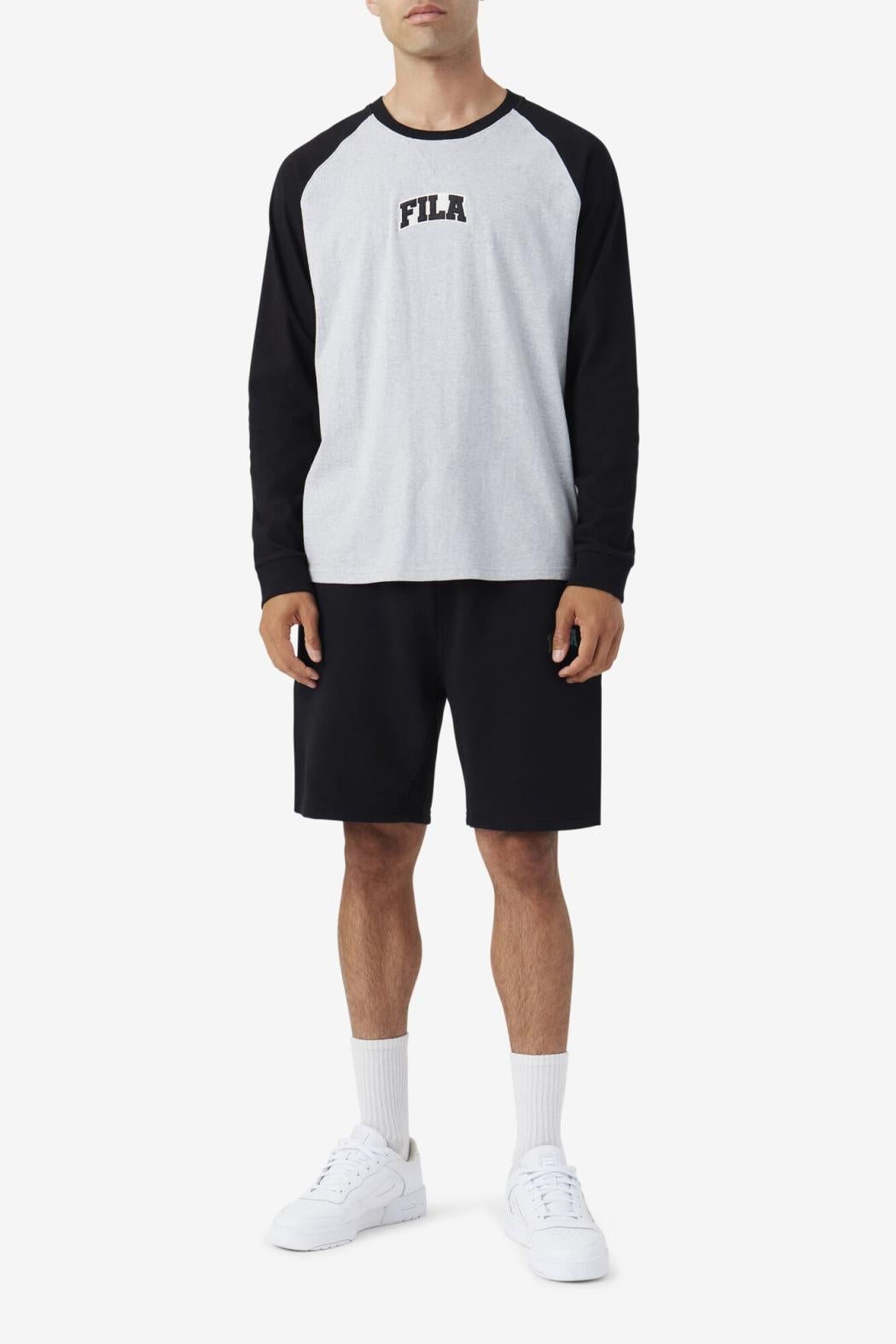 FILA Chet Raglan Tee 064 LIGHT GREY MARL / BLACK | Men Tops