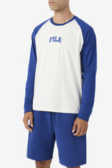 FILA Chet Raglan Tee 132 GARDENIA / TWILIGHT BLUE | Men Tops