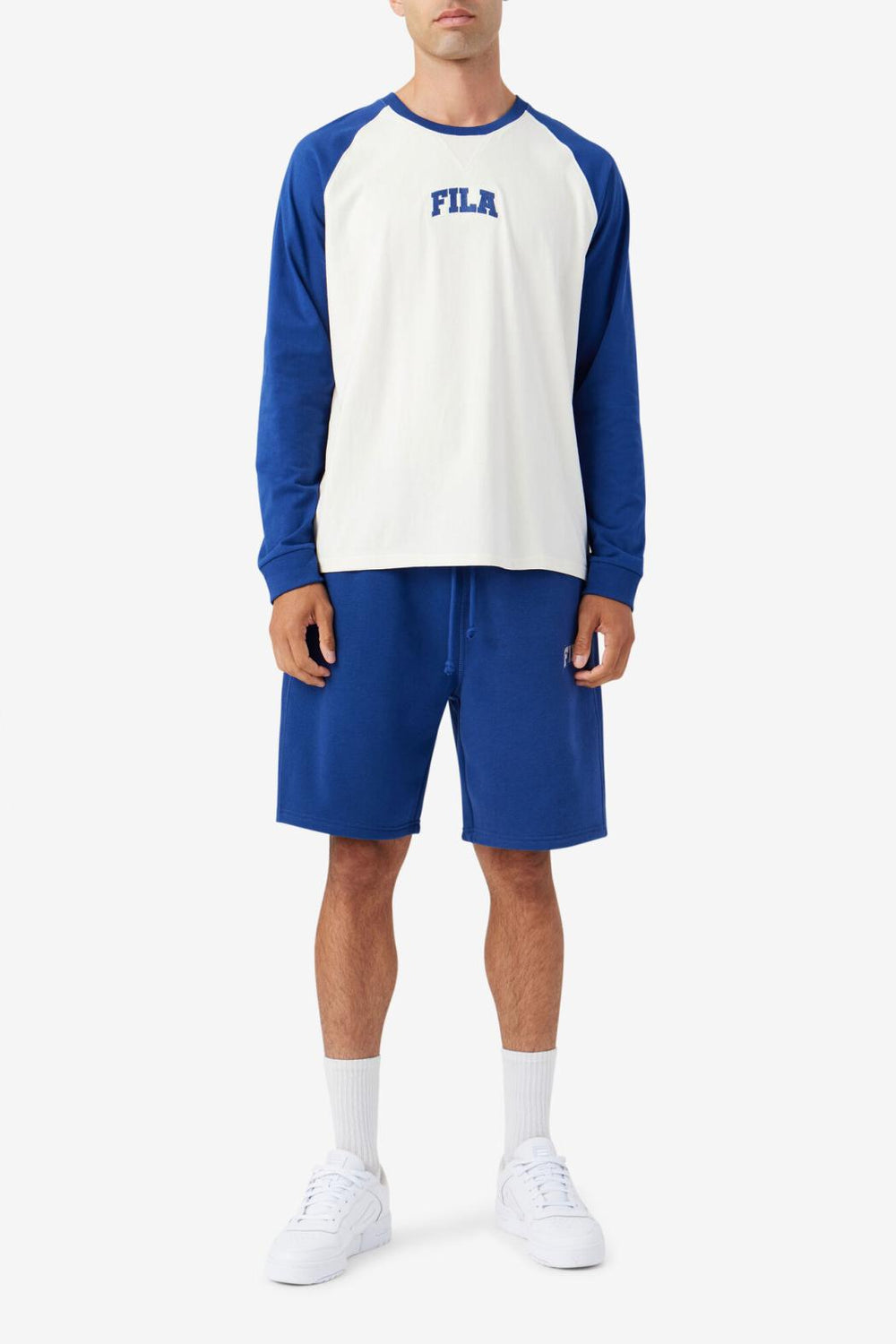 FILA Chet Raglan Tee 132 GARDENIA / TWILIGHT BLUE | Men Tops