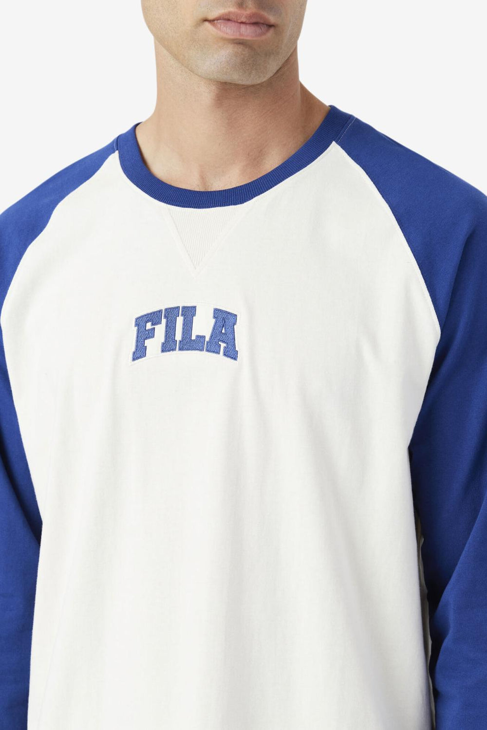 FILA Chet Raglan Tee 132 GARDENIA / TWILIGHT BLUE | Men Tops