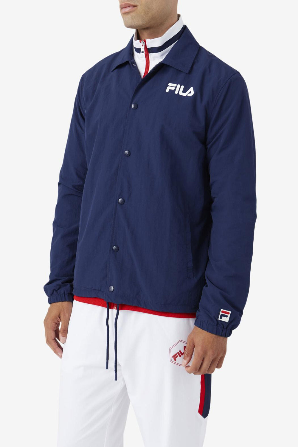 FILA Coaches Jacket 412 FILA NAVY | Men Sweaters &amp; Outerwear