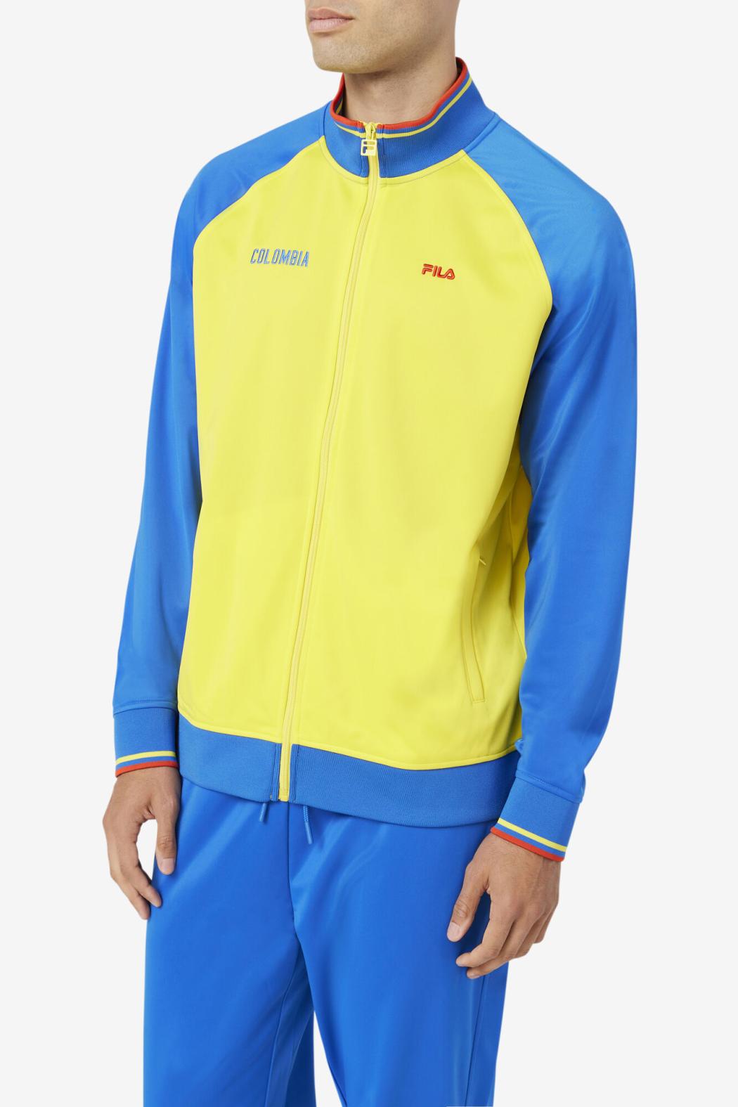 FILA Colombia Track Jacket 704 VIBRANT YELLOW / LAPIS BLUE / FIERY RED | Men Sweatsuits &amp; Tracksuits