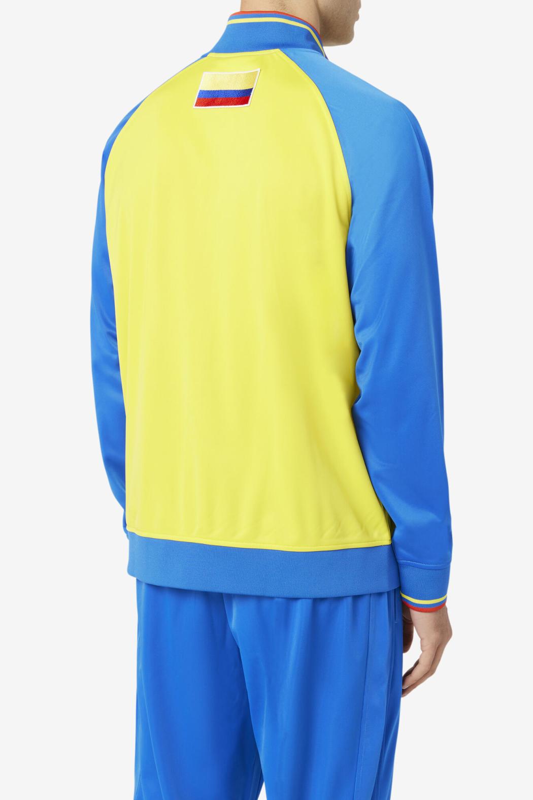 FILA Colombia Track Jacket 704 VIBRANT YELLOW / LAPIS BLUE / FIERY RED | Men Sweatsuits &amp; Tracksuits