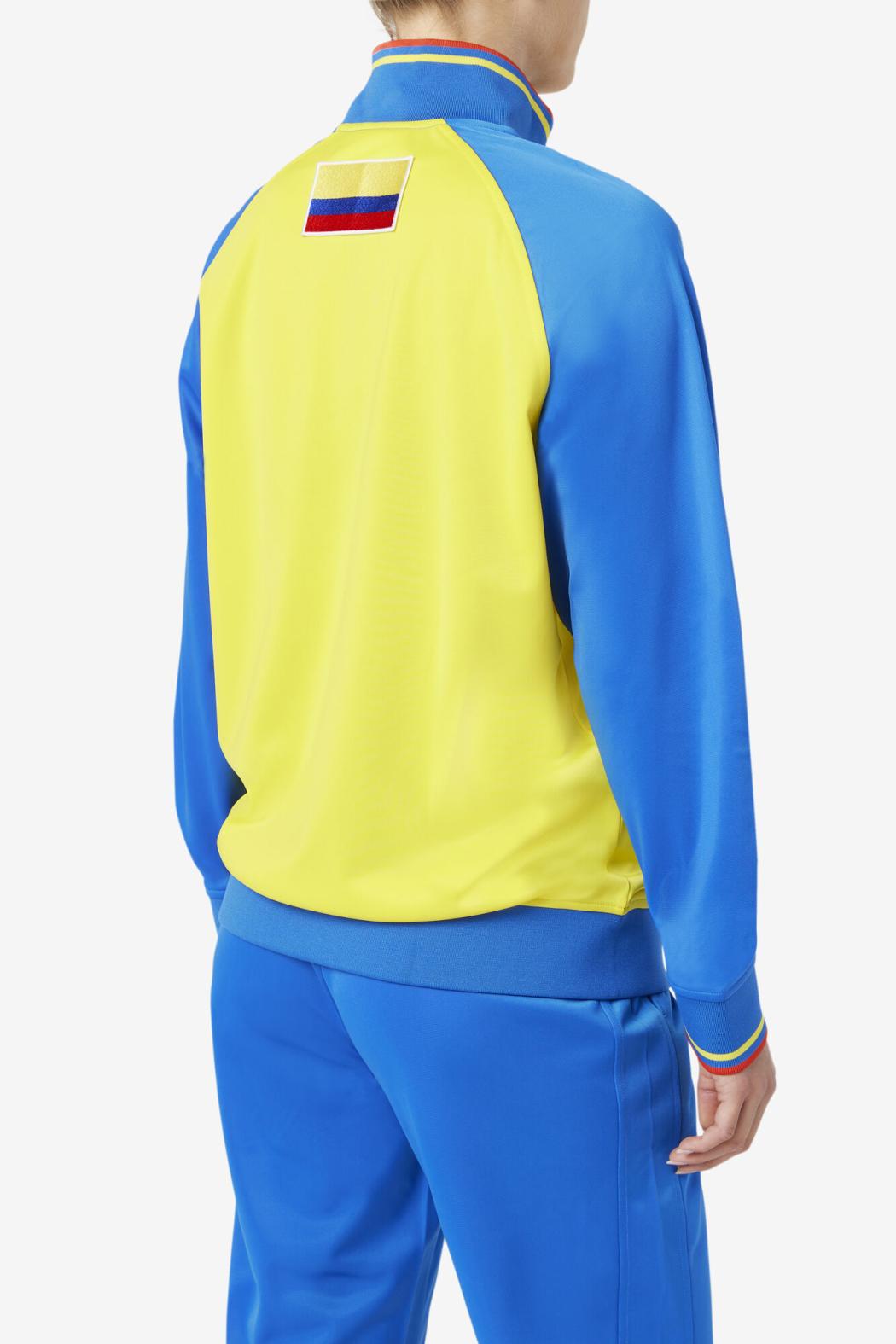 FILA Colombia Track Jacket 704 VIBRANT YELLOW / LAPIS BLUE / FIERY RED | Men Sweatsuits &amp; Tracksuits