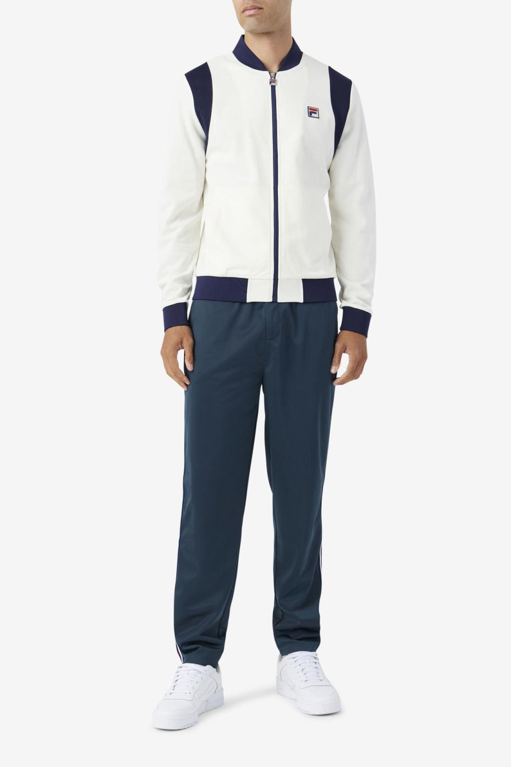 FILA Colton Bomber 806 EGRET / FILA NAVY | Men Sweaters &amp; Outerwear