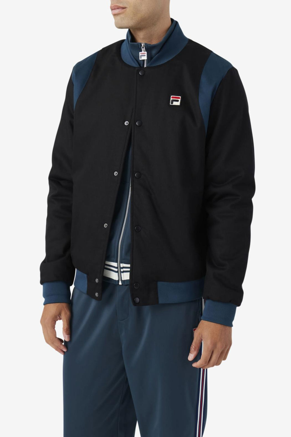 FILA Cree Bomber 001 BLACK / DARK TEAL | Men Sweaters &amp; Outerwear