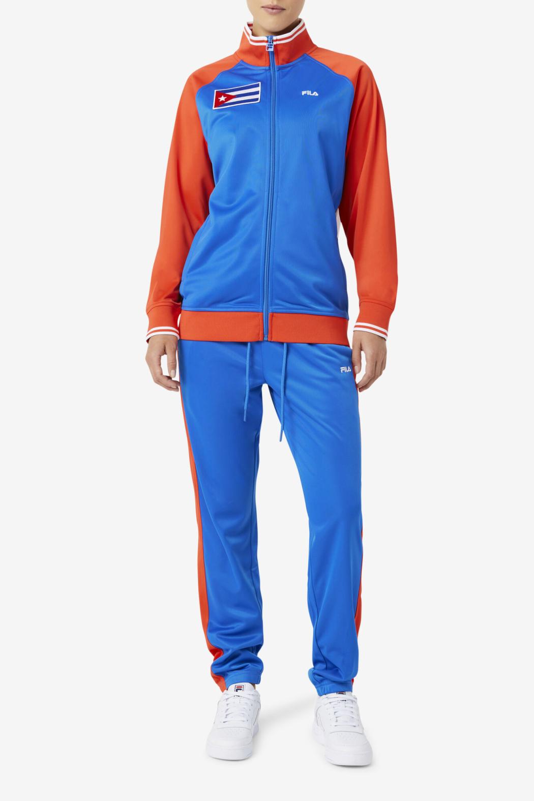 FILA Cuba Track Jacket 625 FIERY RED / WHITE / PRINCESS BLUE | Men Sweatsuits &amp; Tracksuits