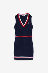FILA Darian Sweater Knit Dress 410 FILA NAVY / FILA RED / WHITE | Women Dresses &amp; Rompers