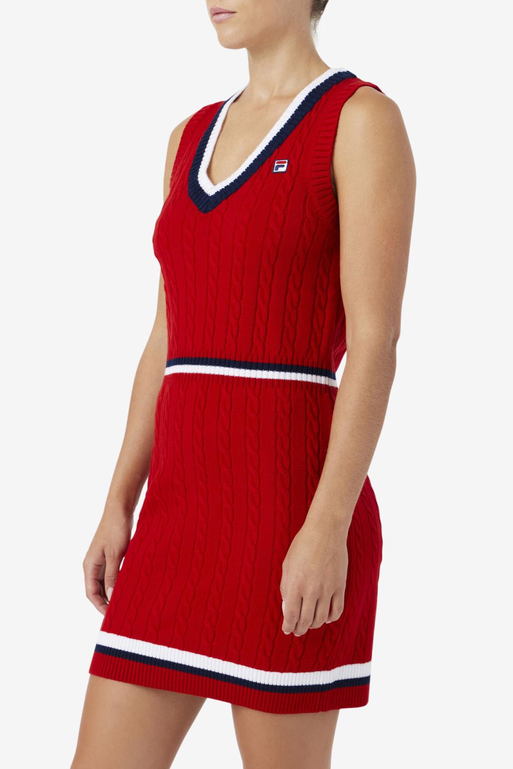 FILA Darian Sweater Knit Dress 640 FILA RED | Women Dresses &amp; Rompers