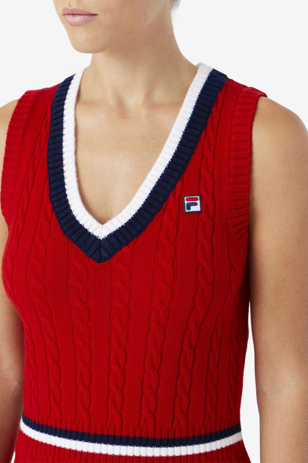 FILA Darian Sweater Knit Dress 640 FILA RED | Women Dresses &amp; Rompers