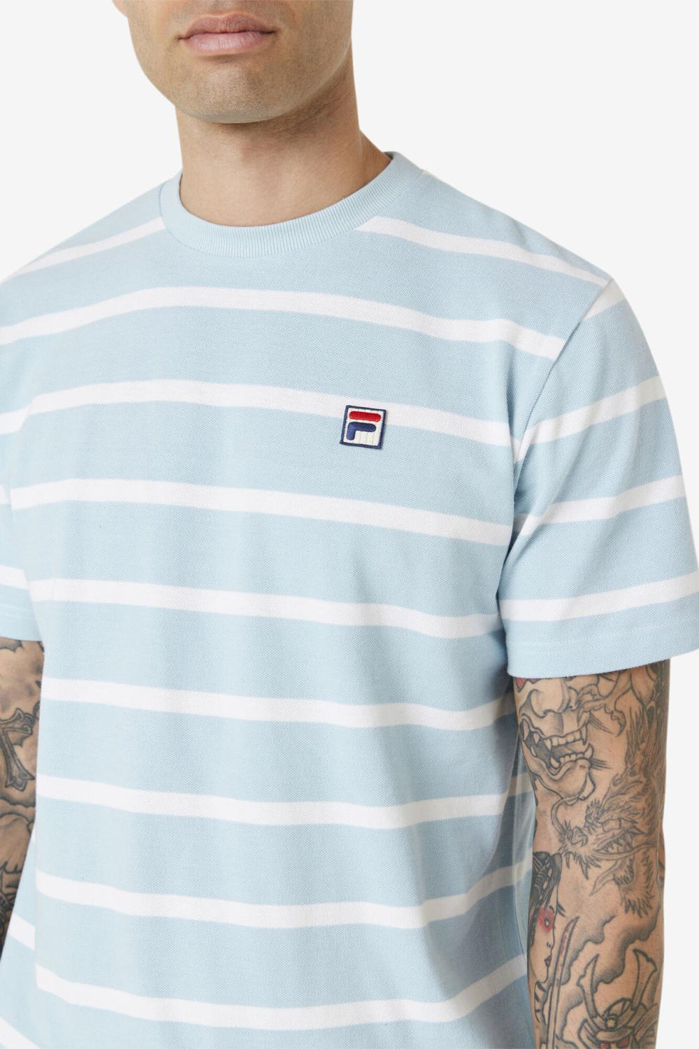 FILA Deny Crew 210 CLEAR BLUE / WHITE | Men Tops