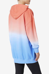 FILA Destiny Oversized Hoodie 880 CADMIUM ORANGE / CHARISMA / CAYENNE | Women Sweatshirts &amp; Hoodies