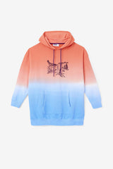 FILA Destiny Oversized Hoodie 880 CADMIUM ORANGE / CHARISMA / CAYENNE | Women Sweatshirts &amp; Hoodies