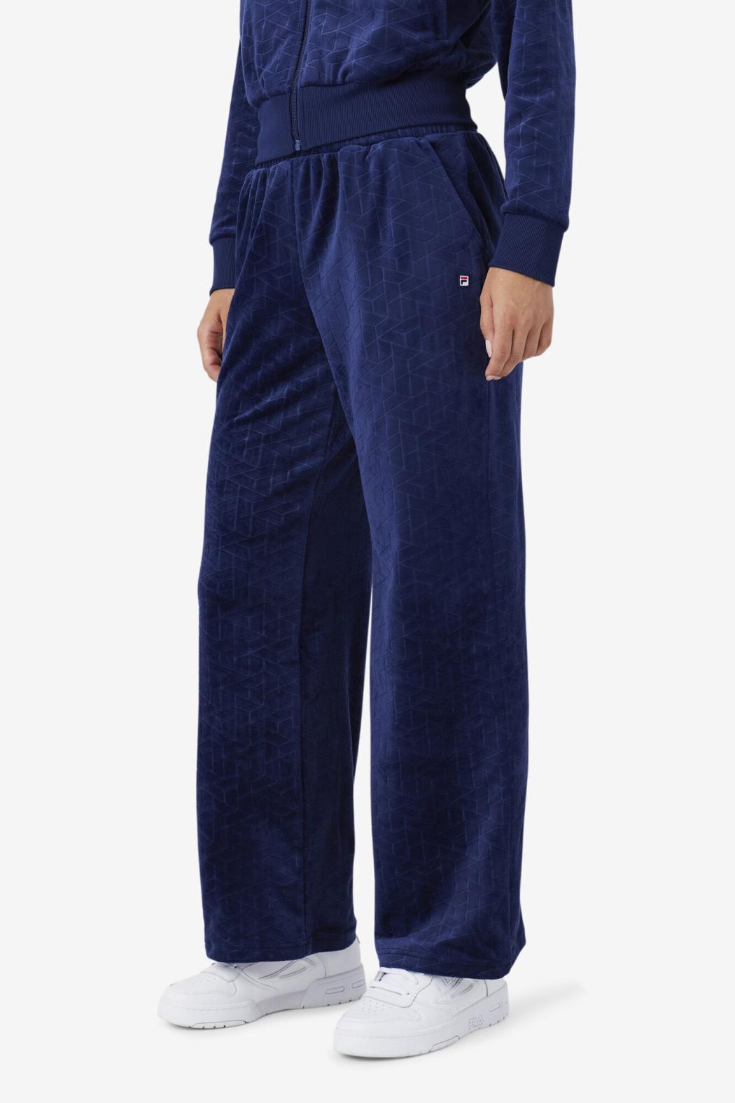 FILA Devika Velour Track Pant 410 FILA NAVY | Women Sweatsuits &amp; Tracksuits