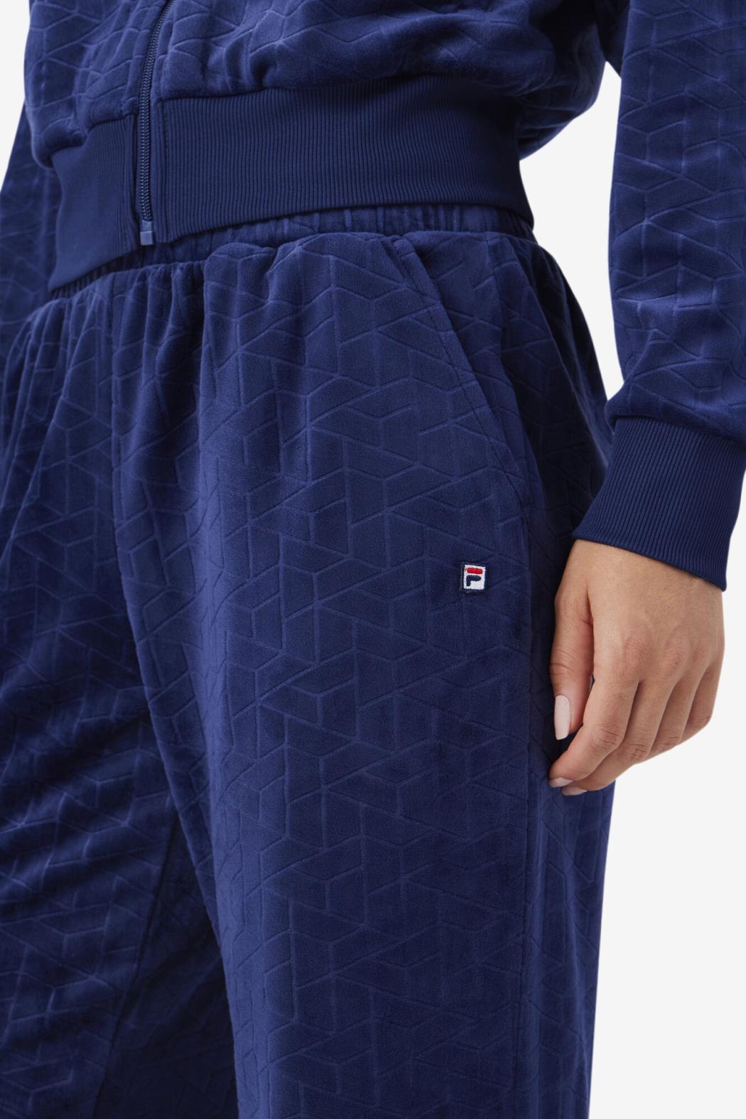 FILA Devika Velour Track Pant 410 FILA NAVY | Women Sweatsuits &amp; Tracksuits
