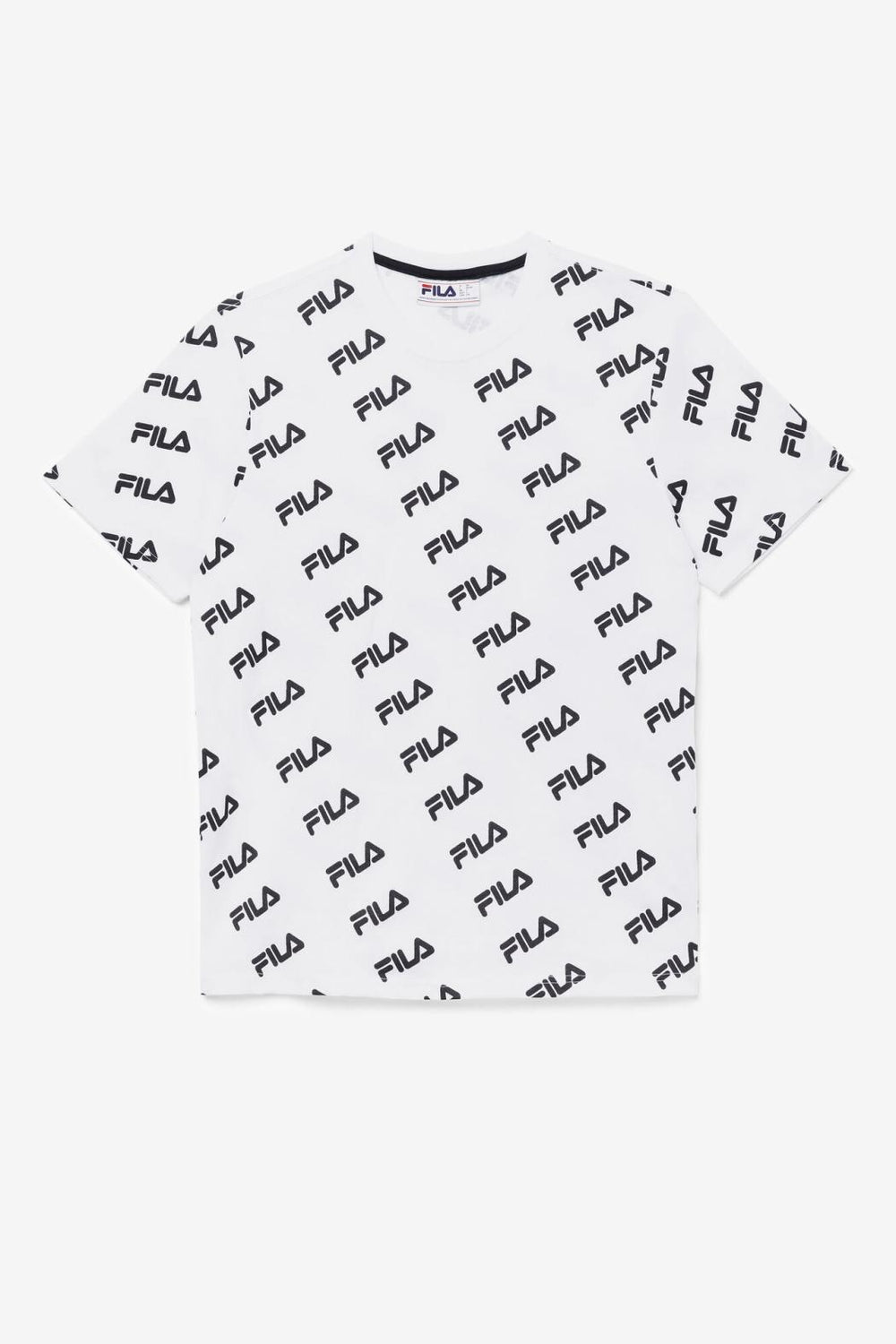FILA Diagonal Logo Tee 100 WHITE / BLACK | Men Tops