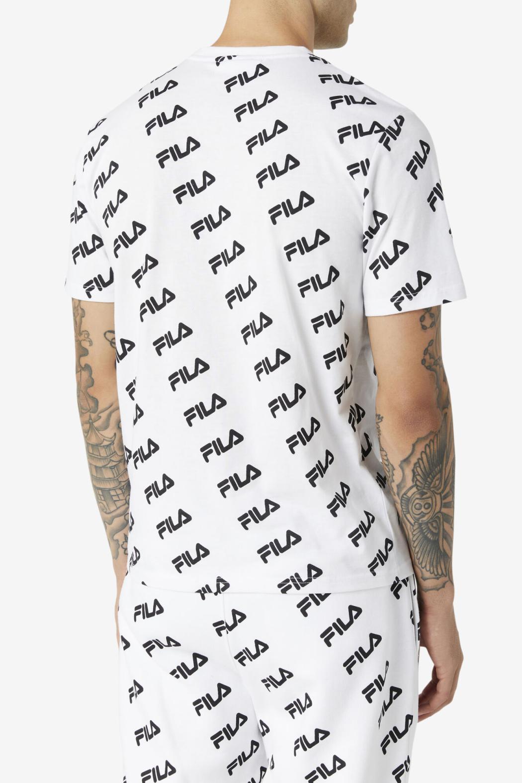FILA Diagonal Logo Tee 100 WHITE / BLACK | Men Tops
