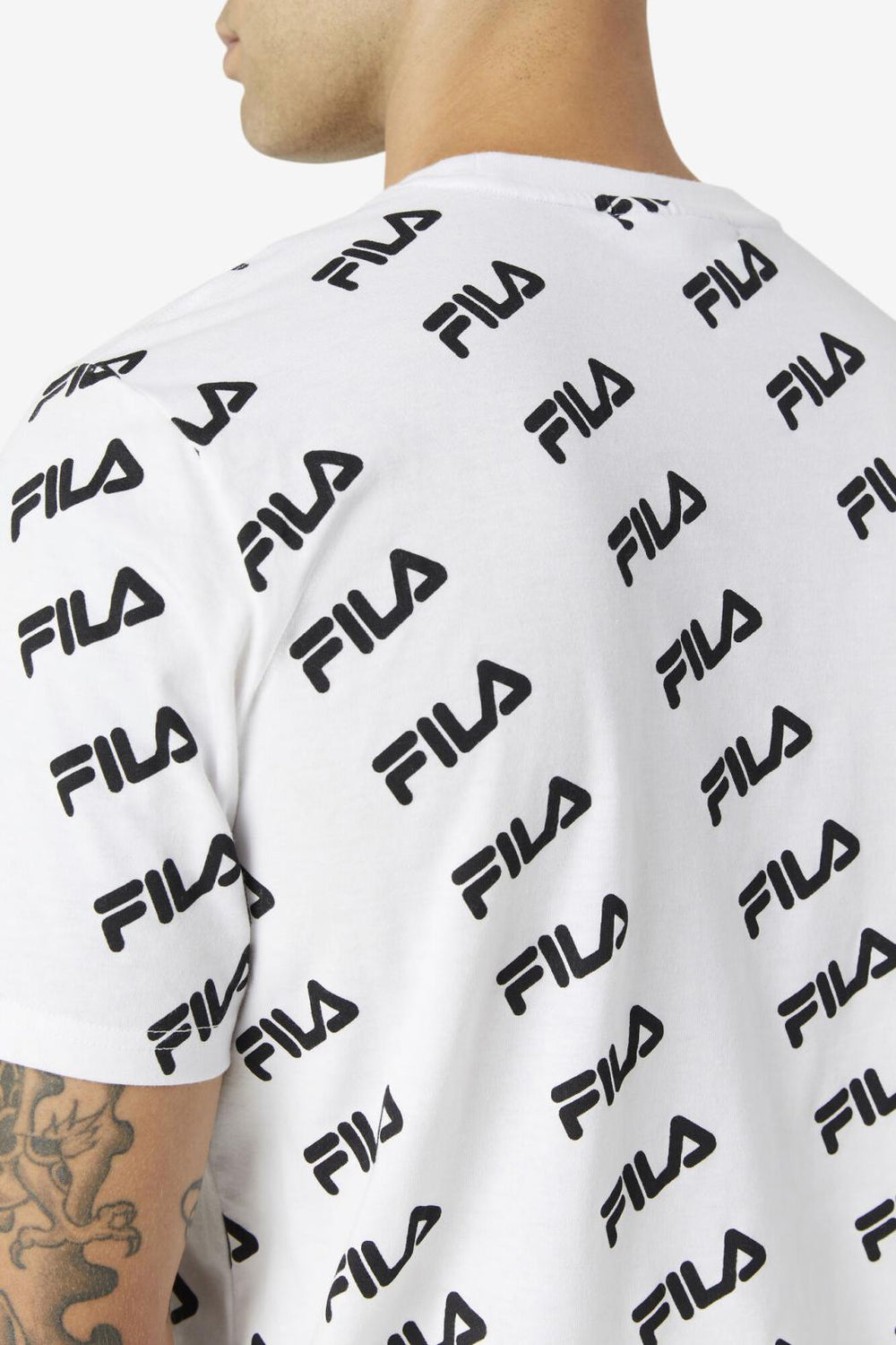 FILA Diagonal Logo Tee 100 WHITE / BLACK | Men Tops