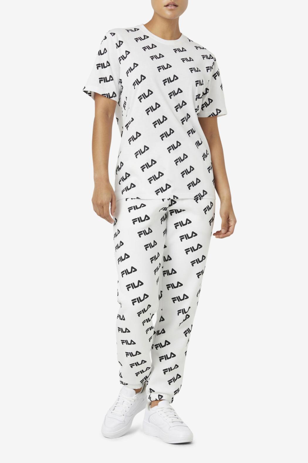 FILA Diagonal Logo Tee 100 WHITE / BLACK | Men Tops