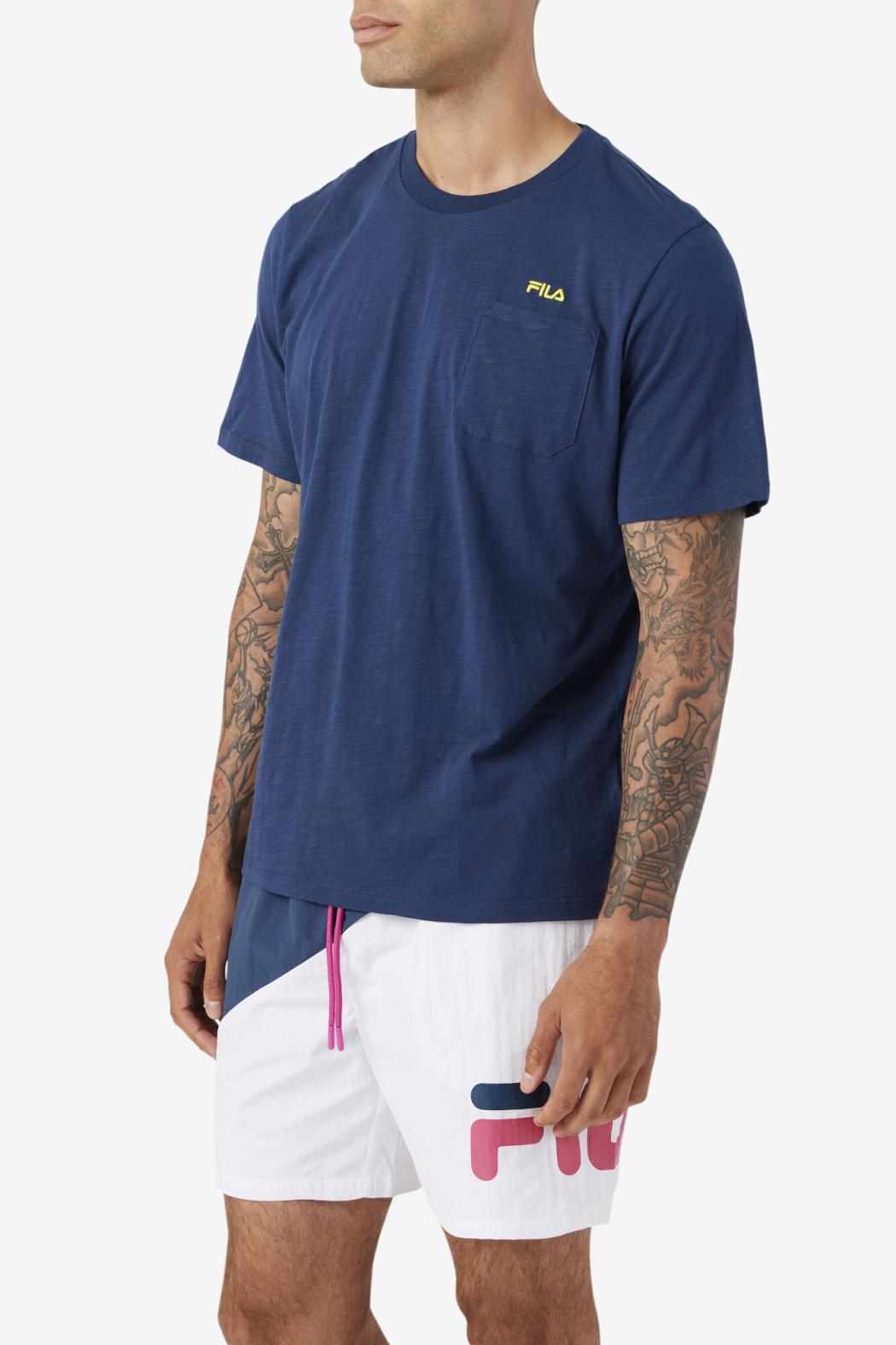 FILA Dilki Crew 934 FRENCH NAVY / BLAZING YELLOW | Men Tops