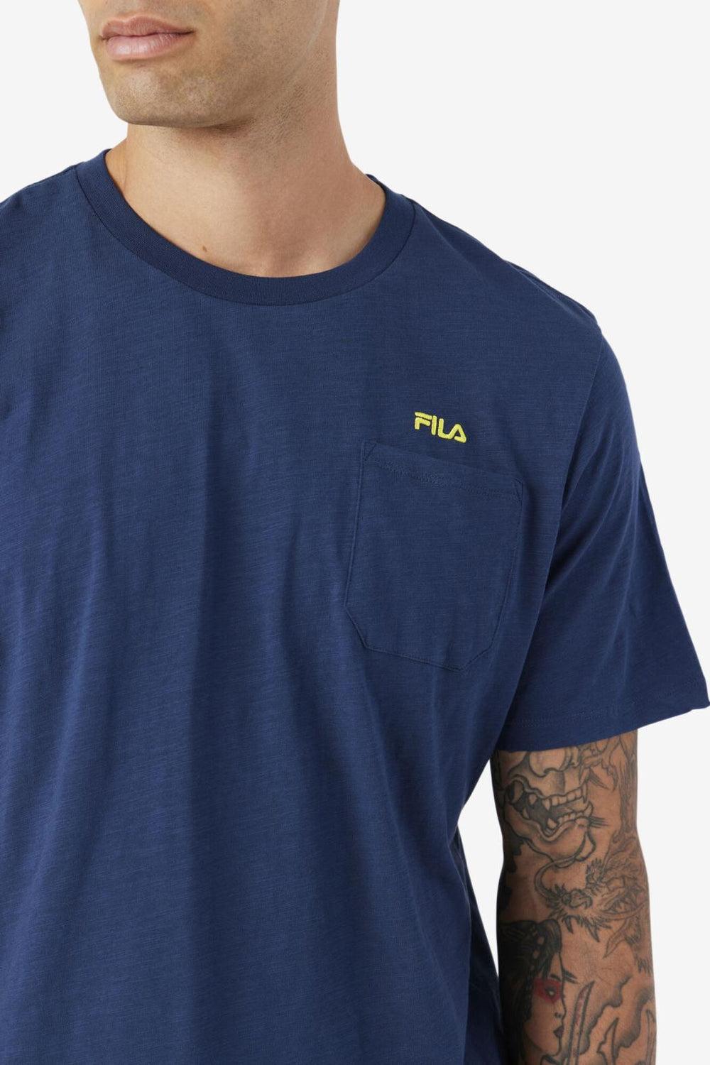 FILA Dilki Crew 934 FRENCH NAVY / BLAZING YELLOW | Men Tops
