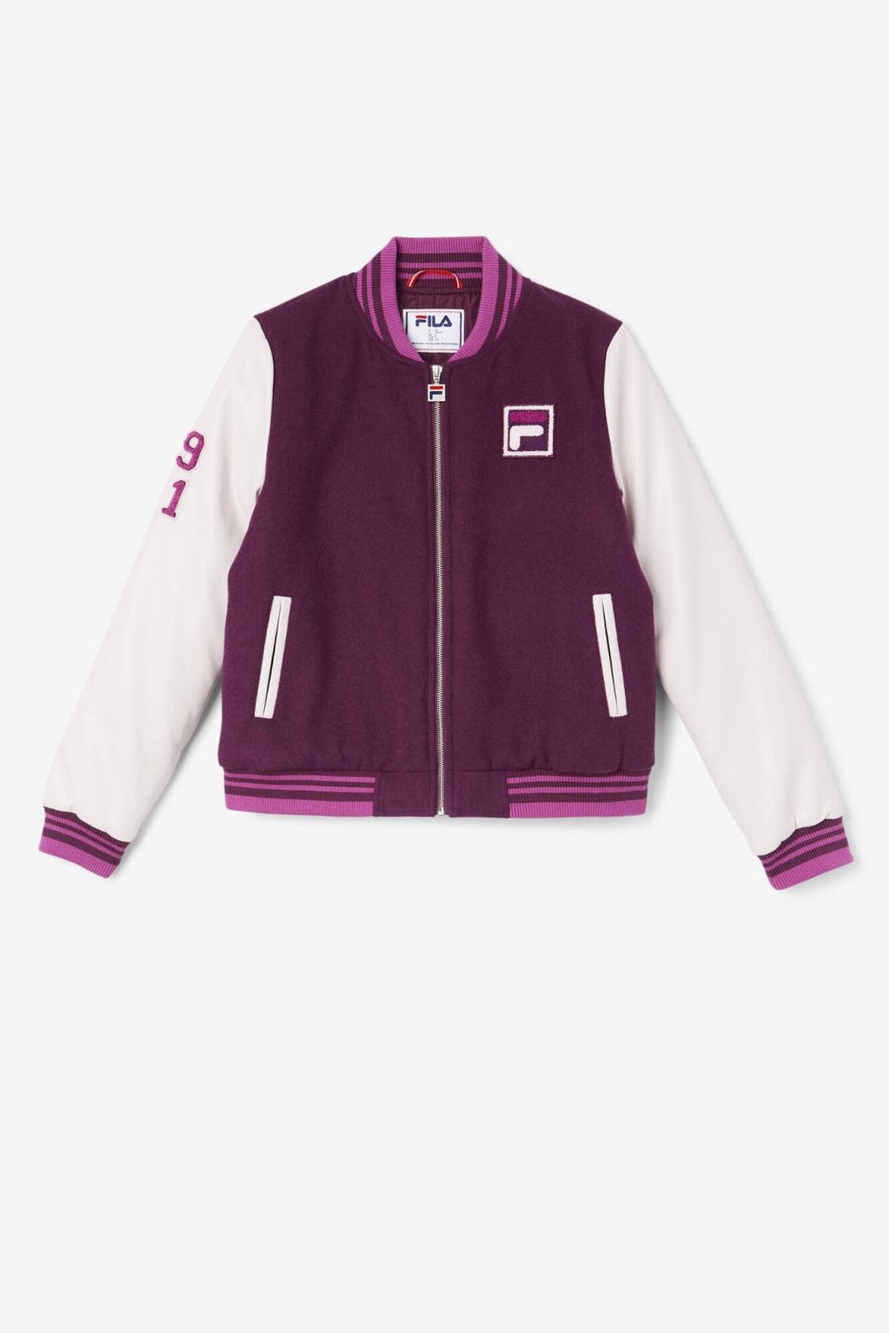 FILA Dixon Varsity Jacket 894 GRAPE WINE / POTPOURRI / BATON ROUGE | Women Jackets &amp; Outerwear