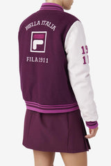 FILA Dixon Varsity Jacket 894 GRAPE WINE / POTPOURRI / BATON ROUGE | Women Jackets &amp; Outerwear