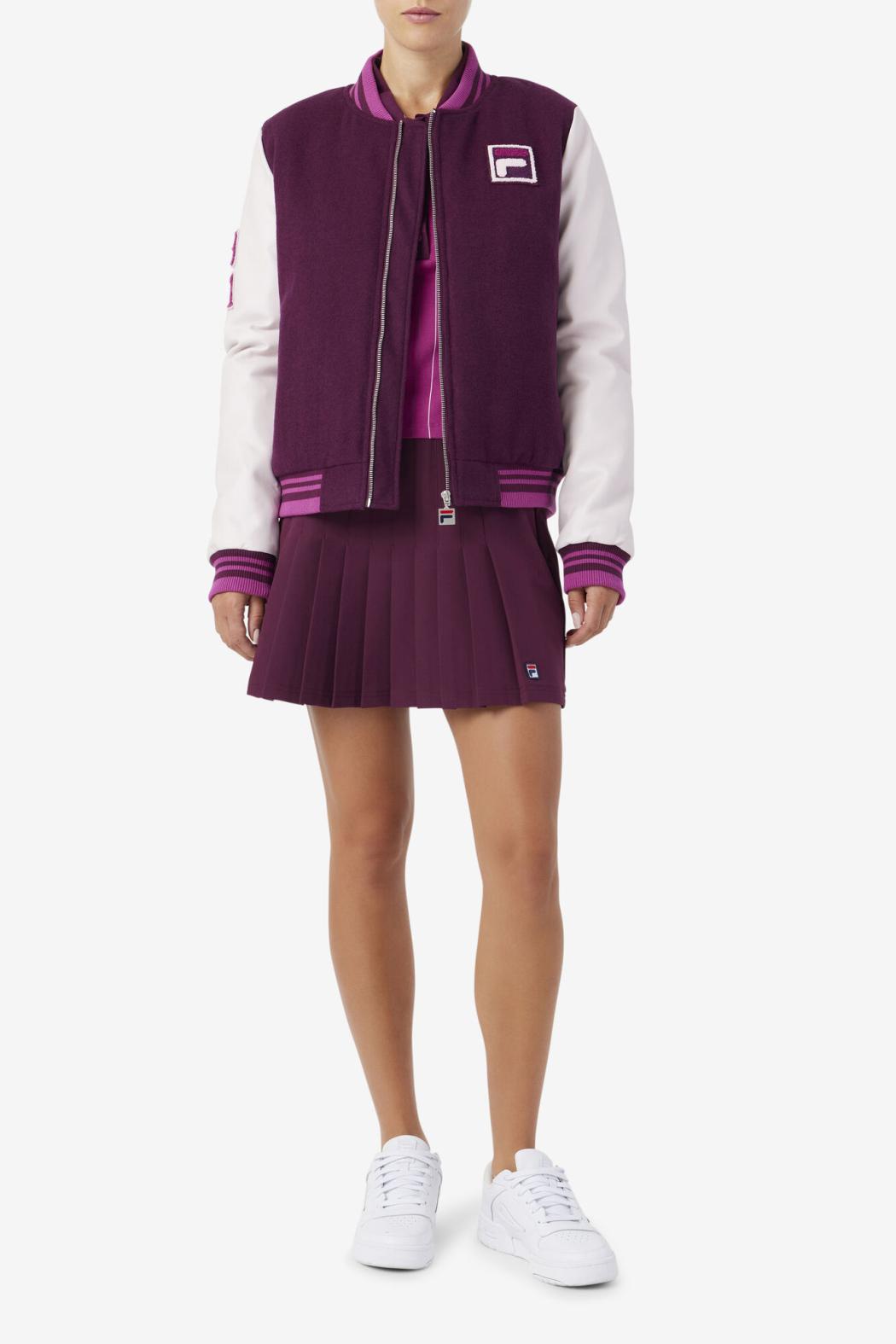 FILA Dixon Varsity Jacket 894 GRAPE WINE / POTPOURRI / BATON ROUGE | Women Jackets &amp; Outerwear