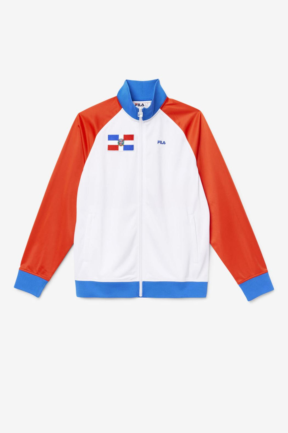 FILA Dominican Republic Track Jacket 625 FIERY RED / WHITE / PRINCESS BLUE | Men Sweatsuits &amp; Tracksuits