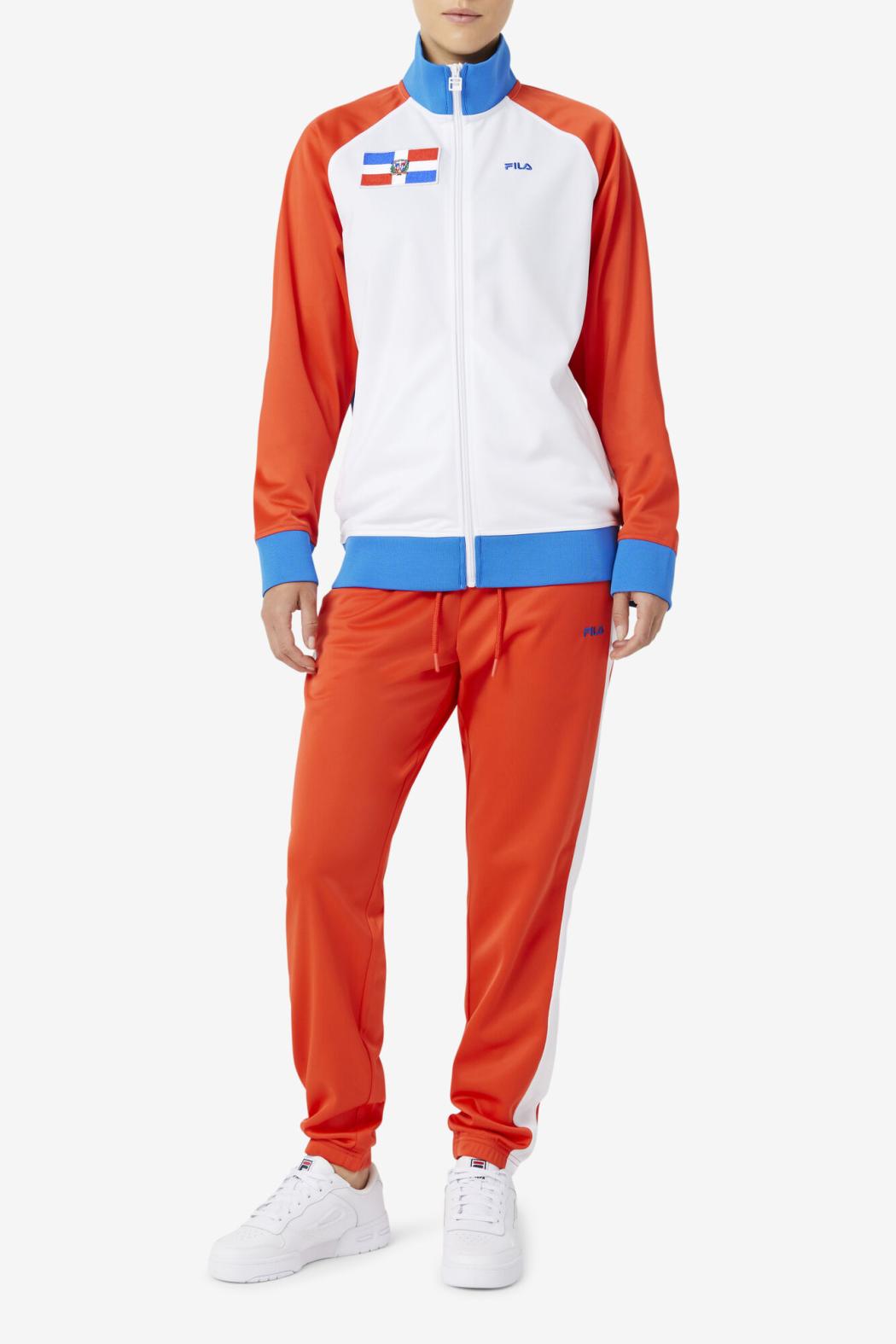 FILA Dominican Republic Track Jacket 625 FIERY RED / WHITE / PRINCESS BLUE | Men Sweatsuits &amp; Tracksuits