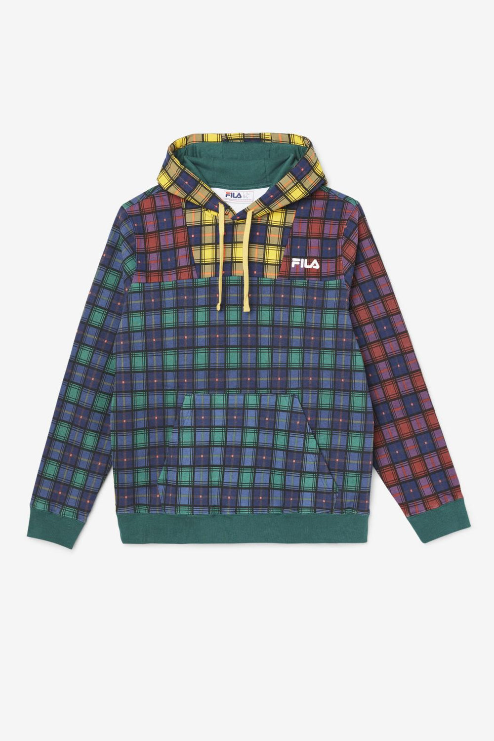 FILA Dorm Plaid Hoodie 990 JUNE BUG / RHUBARB / FILA NAVY | Men Sweatshirts &amp; Hoodies