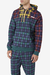 FILA Dorm Plaid Hoodie 990 JUNE BUG / RHUBARB / FILA NAVY | Men Sweatshirts &amp; Hoodies