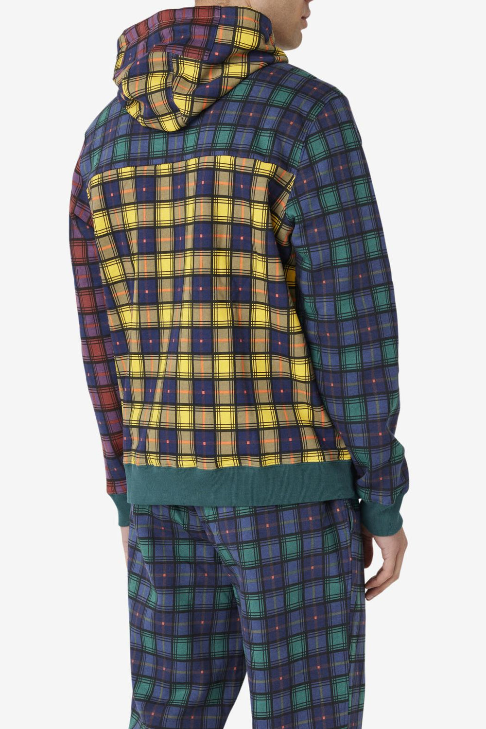 FILA Dorm Plaid Hoodie 990 JUNE BUG / RHUBARB / FILA NAVY | Men Sweatshirts &amp; Hoodies