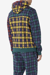 FILA Dorm Plaid Hoodie 990 JUNE BUG / RHUBARB / FILA NAVY | Men Sweatshirts &amp; Hoodies