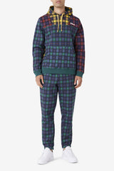 FILA Dorm Plaid Hoodie 990 JUNE BUG / RHUBARB / FILA NAVY | Men Sweatshirts &amp; Hoodies