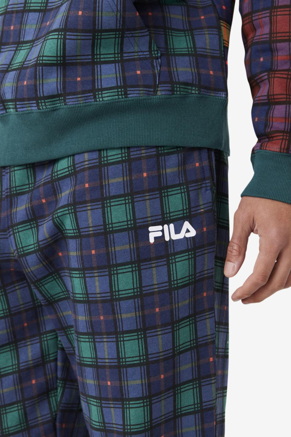 FILA Dorm Plaid Jogger 990 JUNE BUG / RHUBARB / FILA NAVY | Men Pants &amp; Shorts