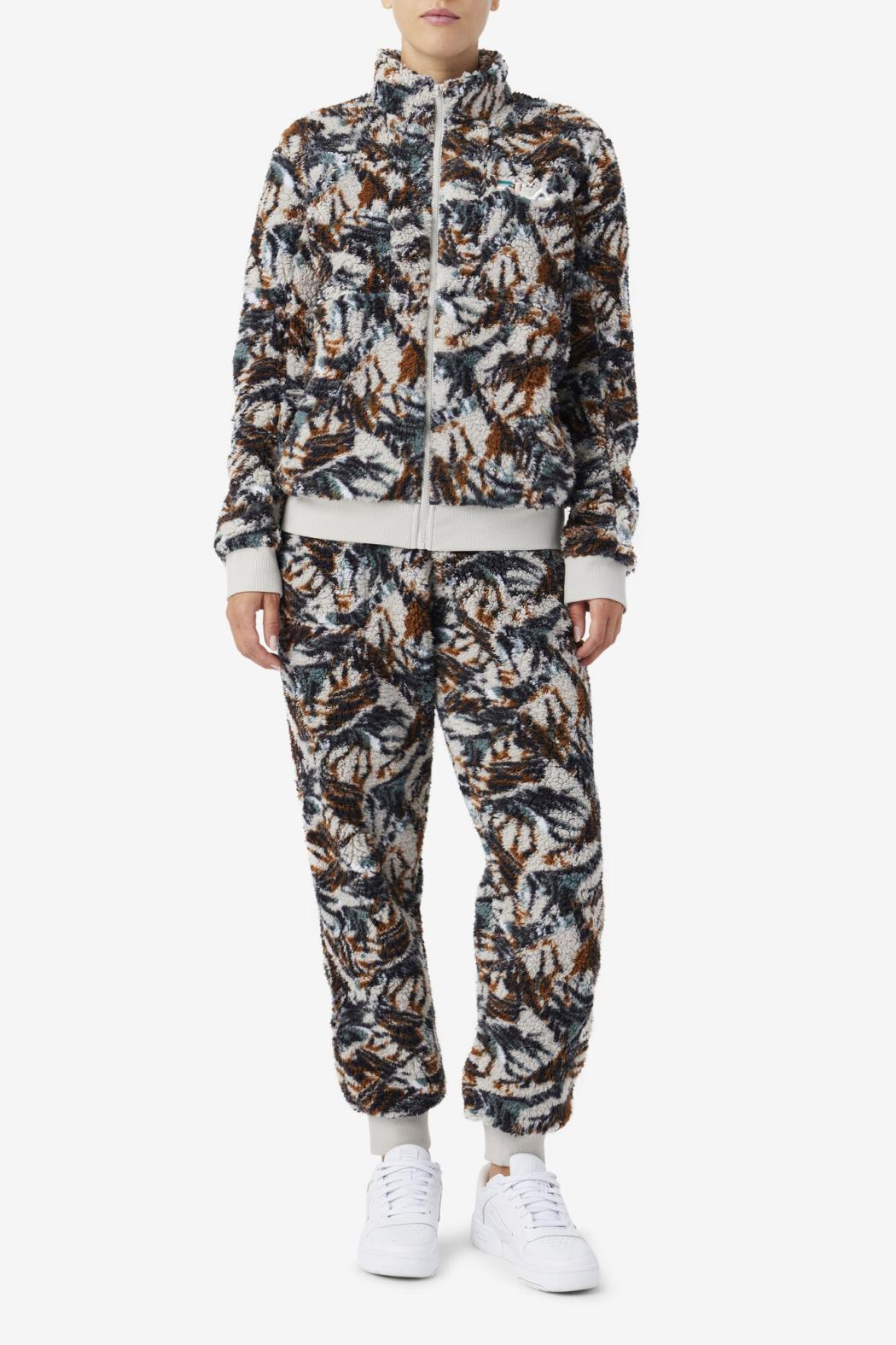 FILA Drewe Sherpa Jacket 172 EGRET / STORMY WEATHER / EGRET / DEEP LAKE PRINT | Women Jackets &amp; Outerwear