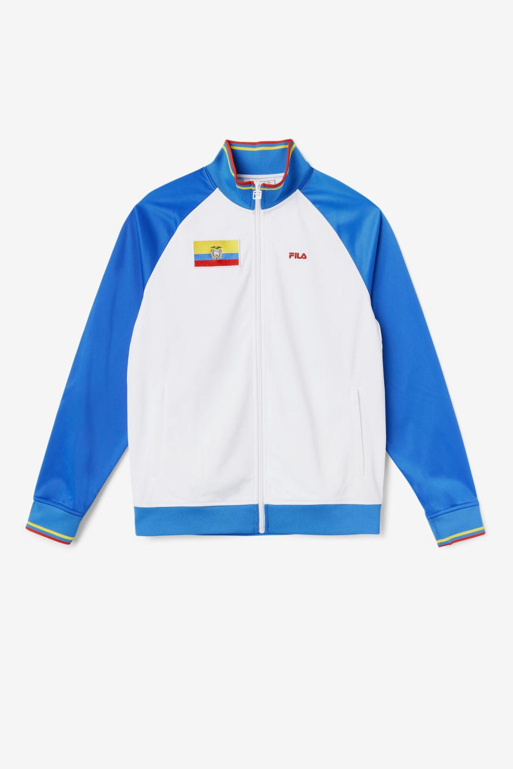 FILA Ecuador Track Jacket 100 WHITE / PRINCESS BLUE / FIERY RED / CYBER YELLOW | Men Sweatsuits &amp; Tracksuits