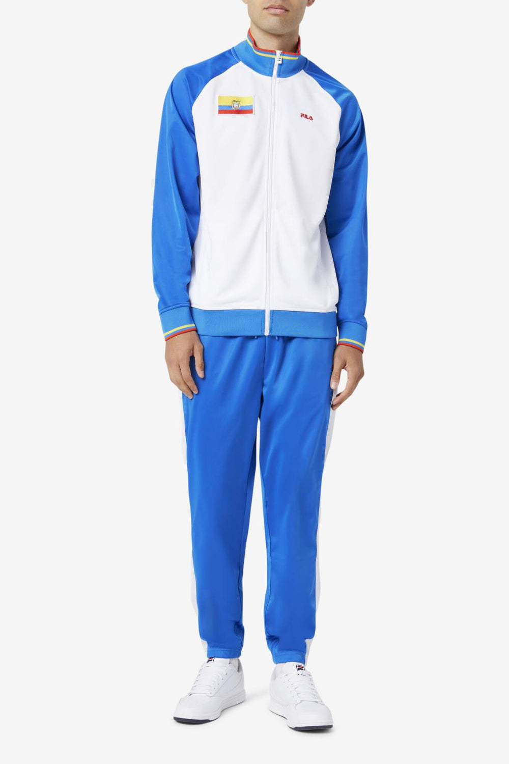 FILA Ecuador Track Jacket 100 WHITE / PRINCESS BLUE / FIERY RED / CYBER YELLOW | Men Sweatsuits &amp; Tracksuits