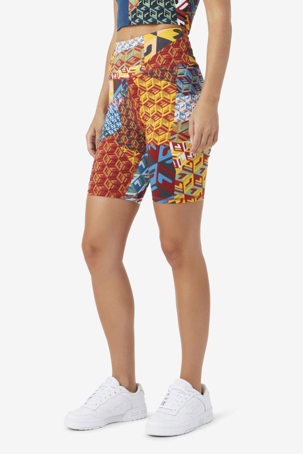 FILA Elowen Bike Short 933 MOONLIT OCEAN / RADIANT YELLOW / WHTE | Women Shorts &amp; Pants