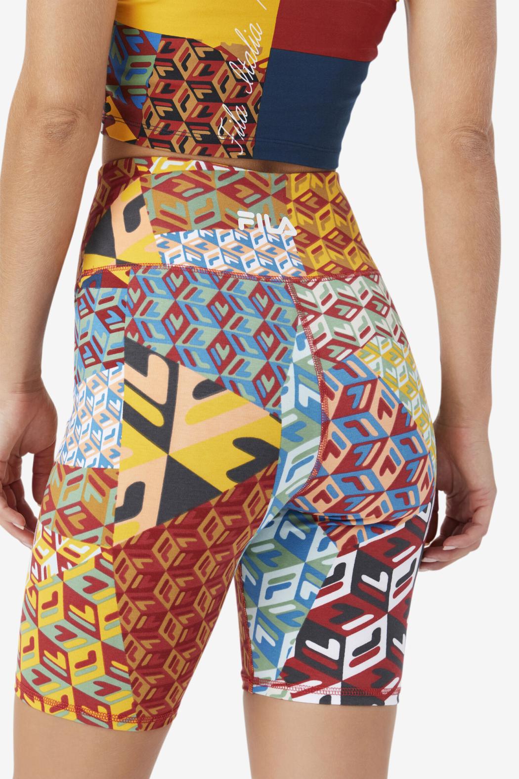 FILA Elowen Bike Short 933 MOONLIT OCEAN / RADIANT YELLOW / WHTE | Women Shorts &amp; Pants