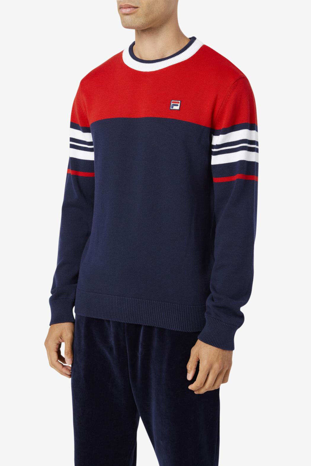 FILA Everly Sweater 410 PEACOAT / RED / WHITE | Men Sweatshirts &amp; Hoodies