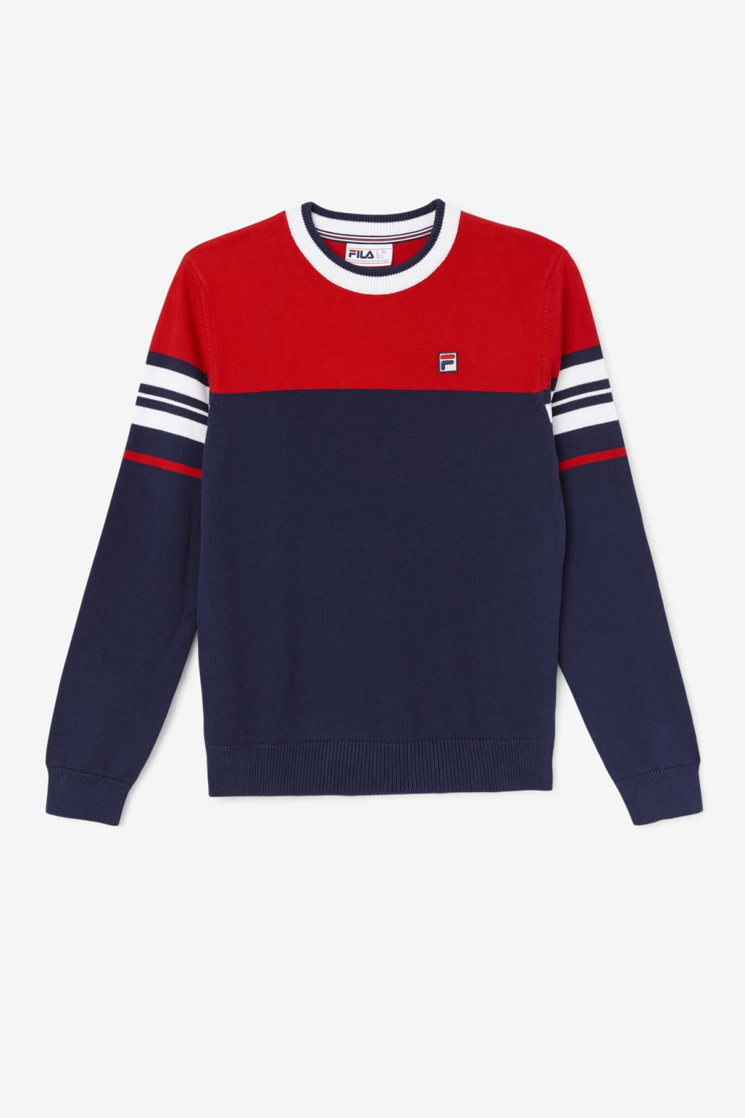 FILA Everly Sweater 410 PEACOAT / RED / WHITE | Men Sweatshirts &amp; Hoodies